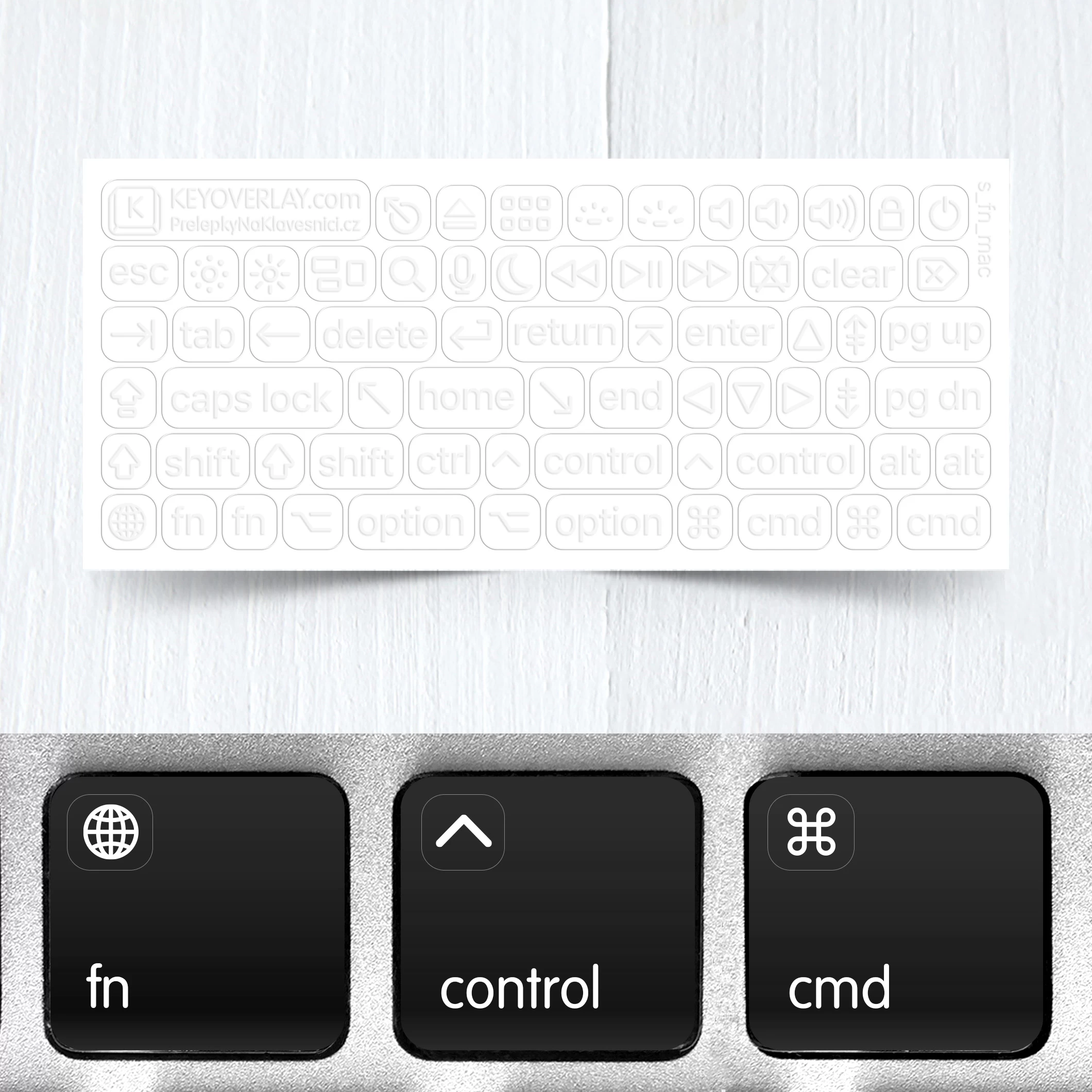 Apple Mac OS Transparent Keyboard Stickers for Function Keys