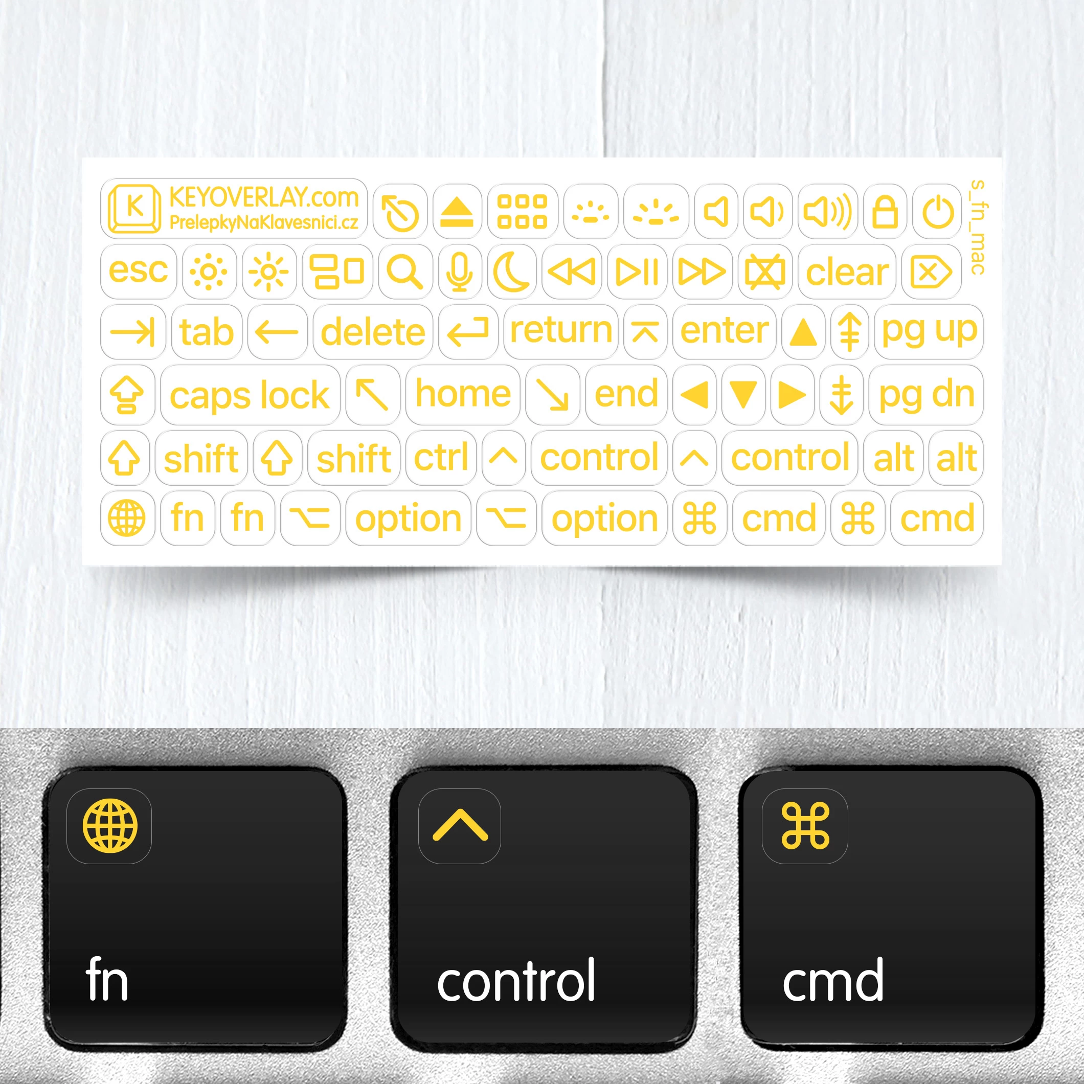 Apple Mac OS Transparent Keyboard Stickers for Function Keys