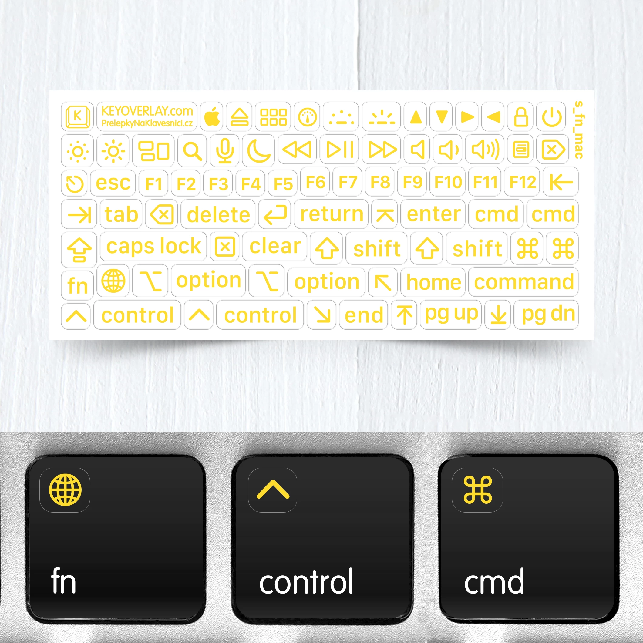 Apple Mac OS Transparent Mini Keyboard Stickers for Function and Modifier Keys