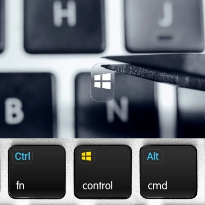 Windows & Linux Modifier Function Key Stickers – Transparent Labels for Backlit Keyboards