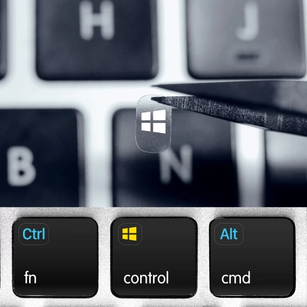 Windows & Linux Modifier Function Key Stickers – Transparent Labels for Backlit Keyboards