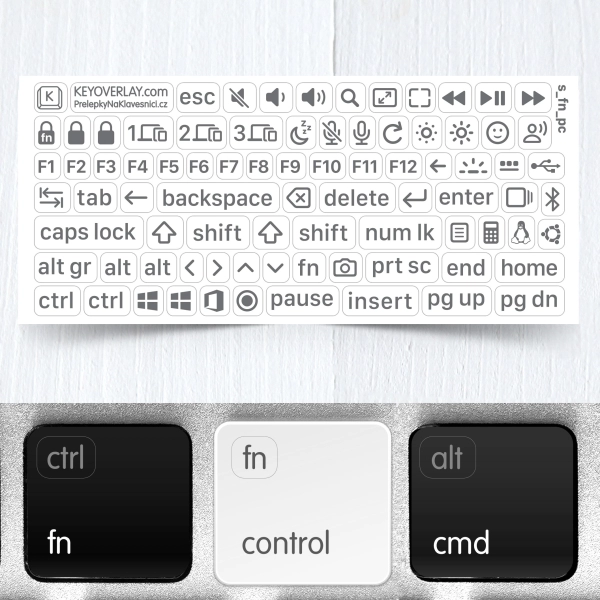 Windows & Linux Modifier Function Key Stickers – Transparent Labels for Backlit Keyboards