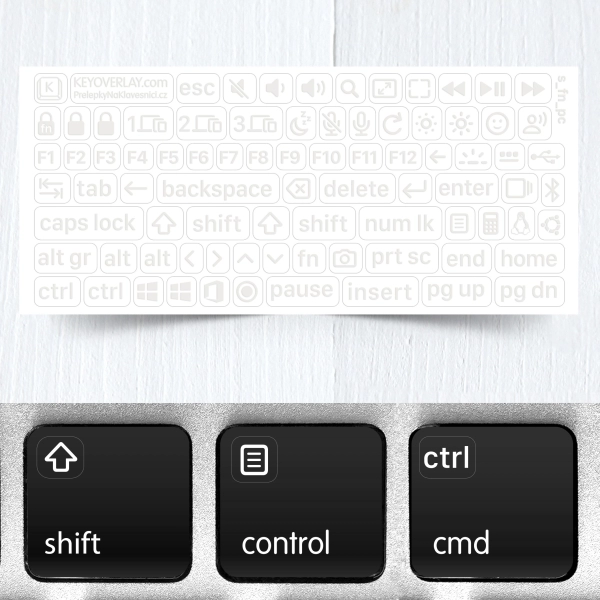 Windows & Linux Modifier Function Key Stickers – Transparent Labels for Backlit Keyboards