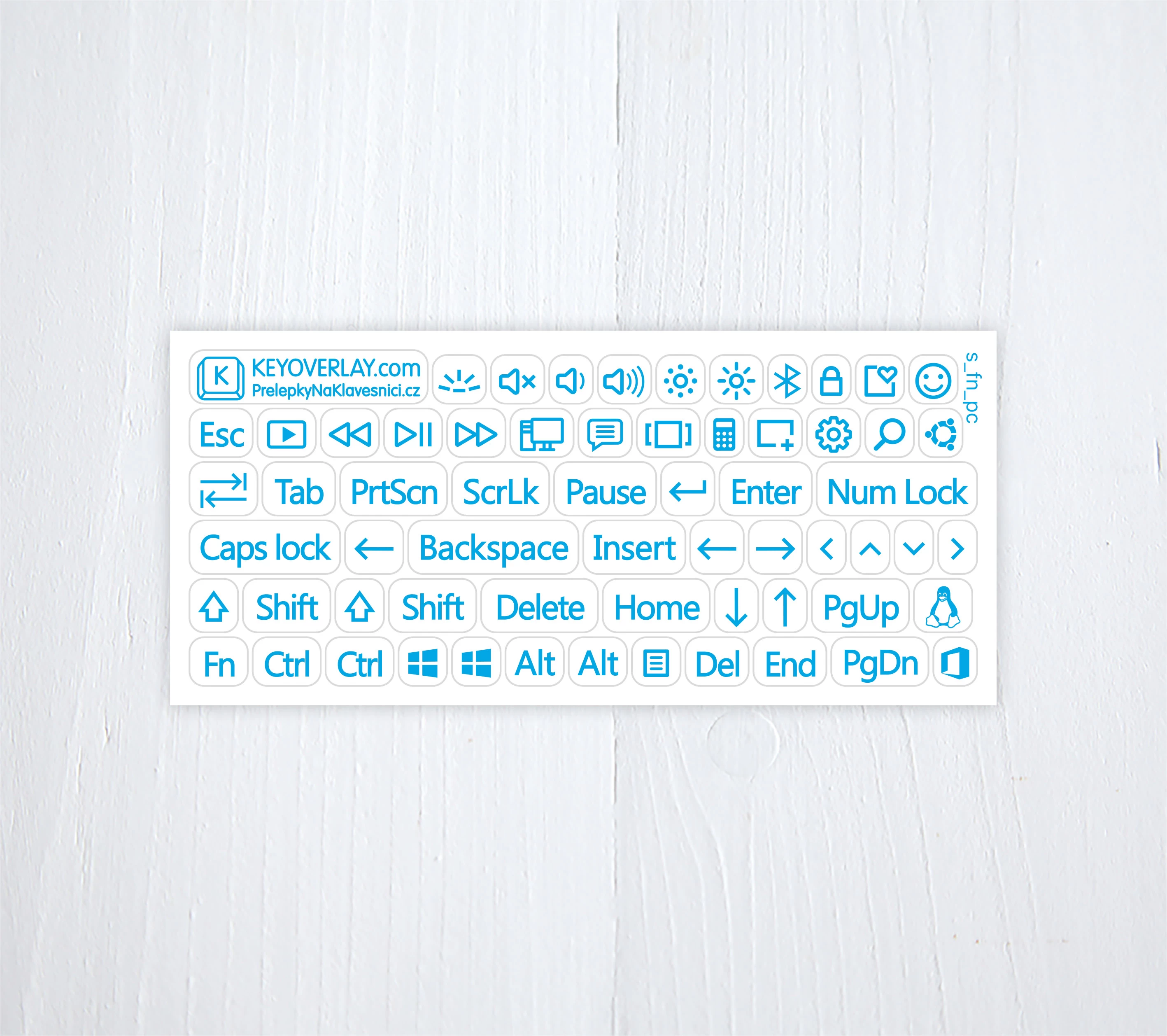 Windows and Linux Small Transparent  Stickers for Modifier & Function keys
