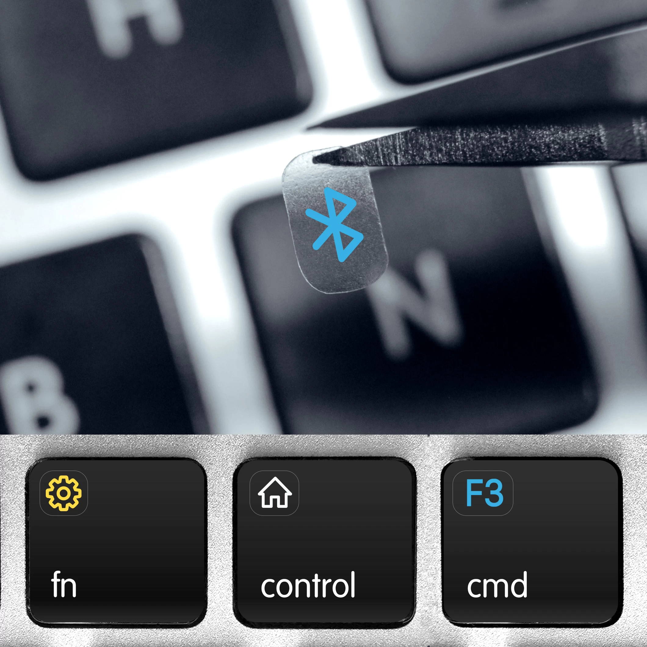 Icons for functions, editing, and gaming – mini transparent keyboard stickers, Vol.2