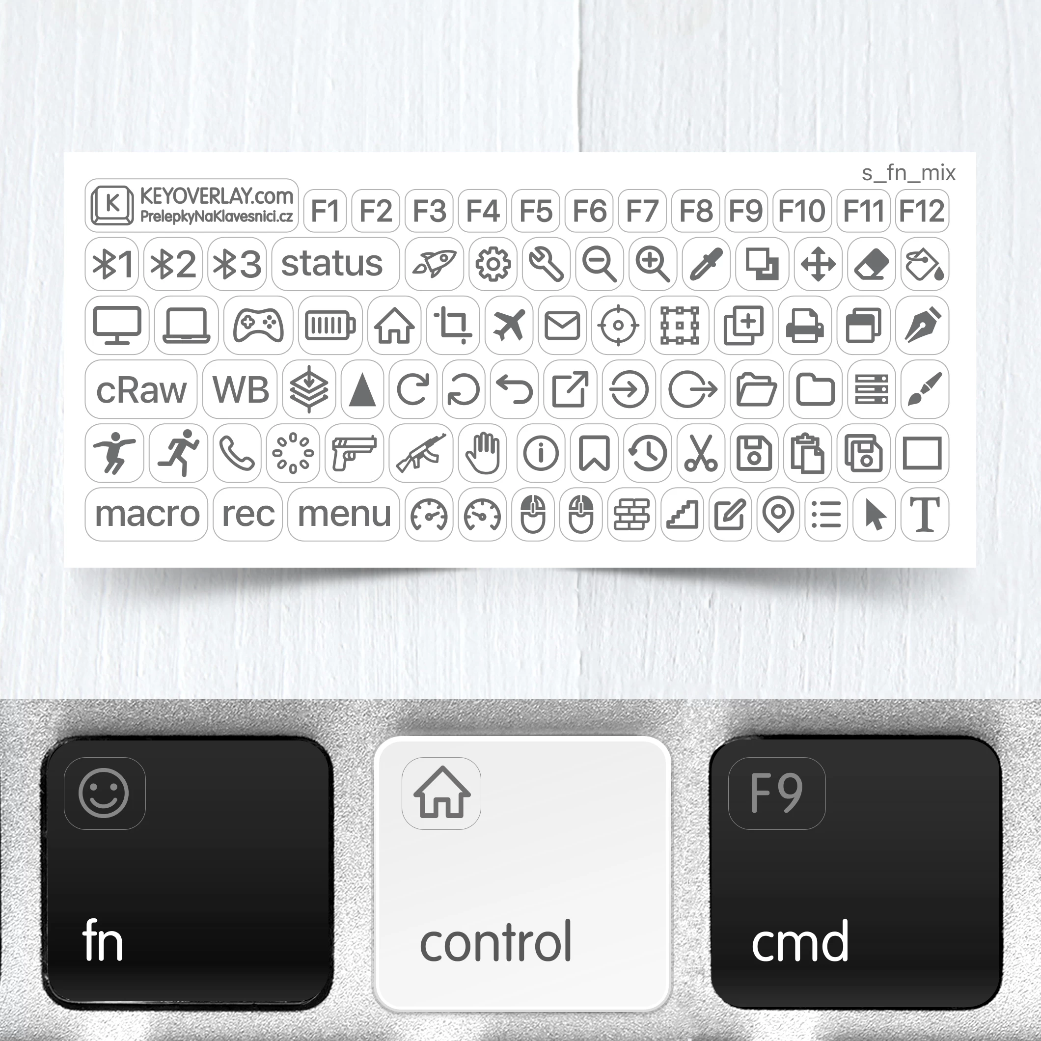 Functional, Navigation, and Gaming Symbols on Backlit Keyboards for Edits and Games