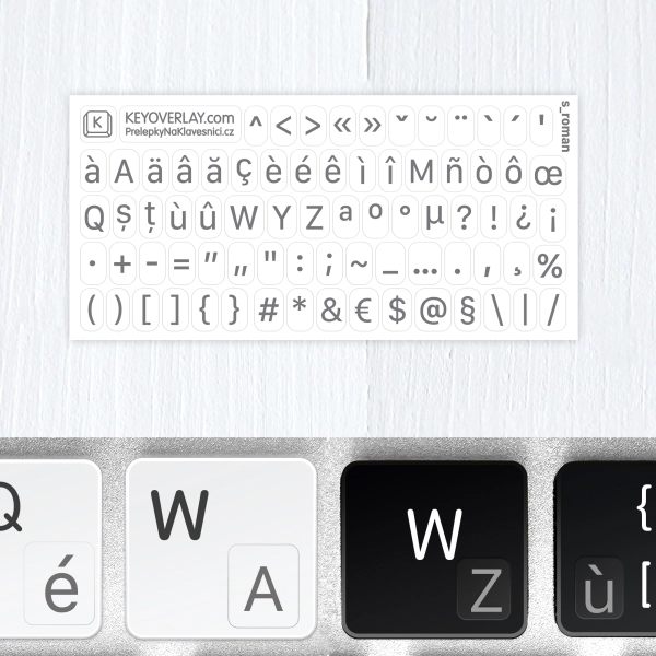 French Letters – Mini Transparent Keyboard Stickers for Romance Languages