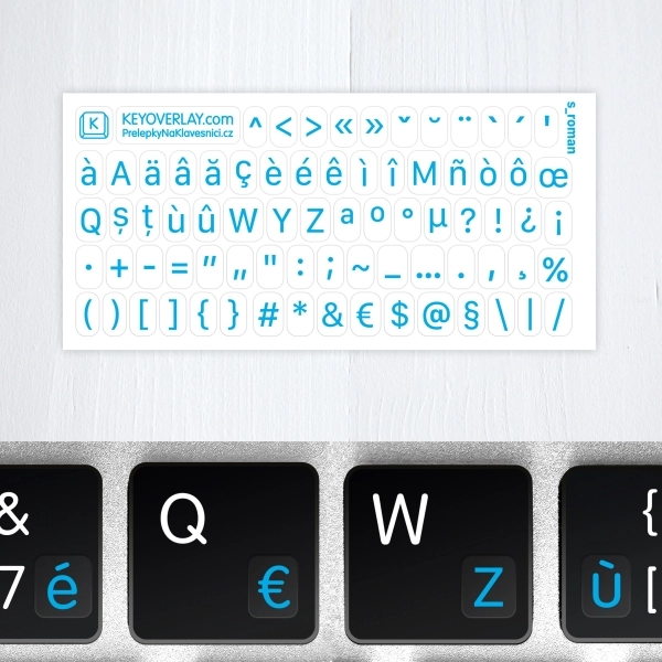 French Letters – Mini Transparent Keyboard Stickers for Romance Languages