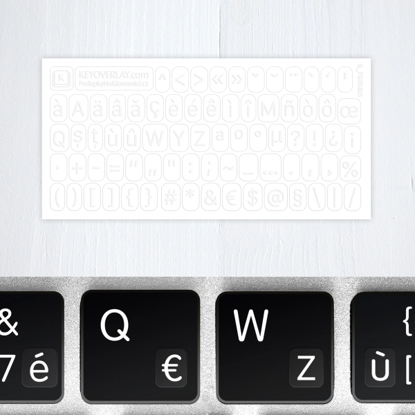 French Letters – Mini Transparent Keyboard Stickers for Romance Languages
