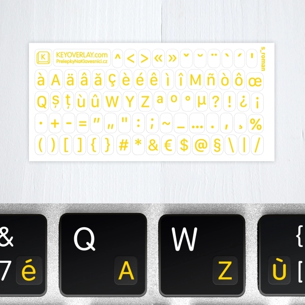 French Letters – Mini Transparent Keyboard Stickers for Romance Languages