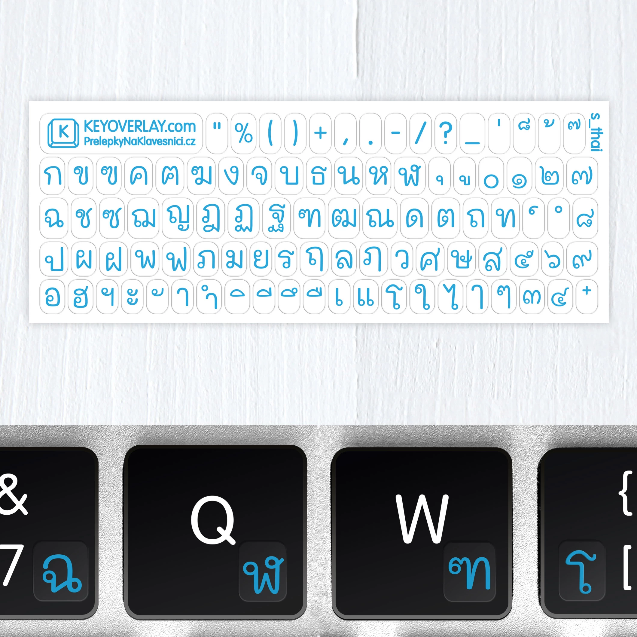 Thai Alphabet – Small Transparent Keyboard Stickers