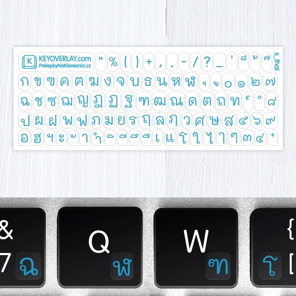 Thai Alphabet – Small Transparent Keyboard Stickers