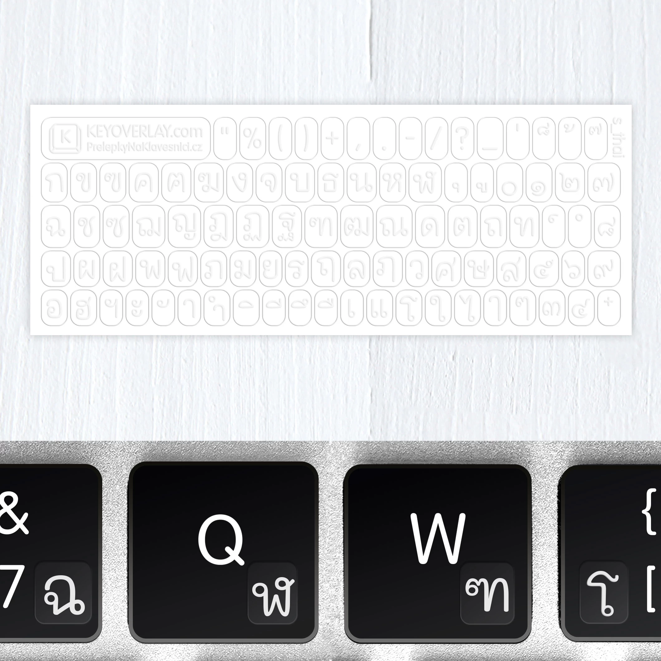 Thai Alphabet – Small Transparent Keyboard Stickers