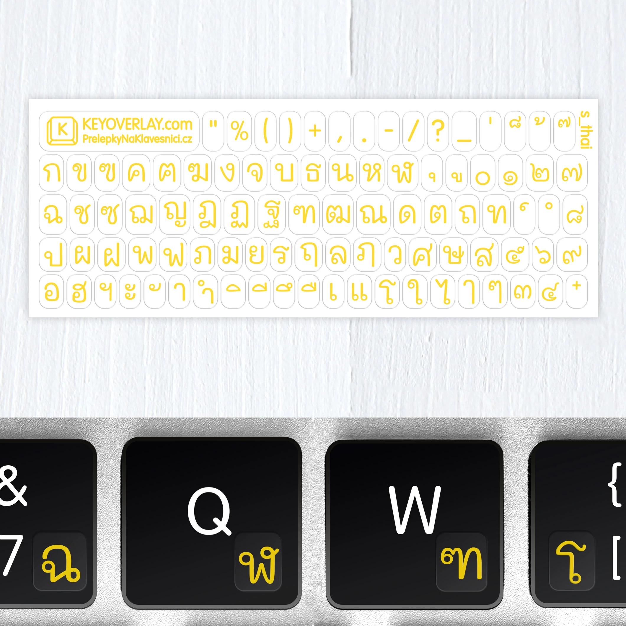 Thai Alphabet – Small Transparent Keyboard Stickers
