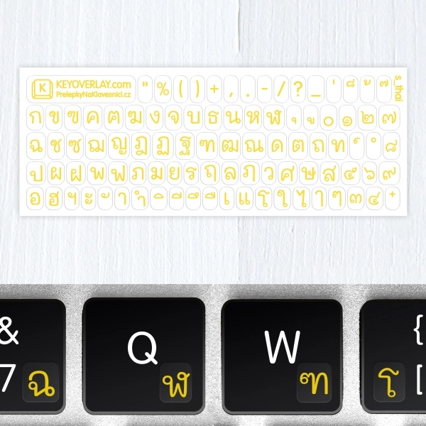 Thai Alphabet – Small Transparent Keyboard Stickers