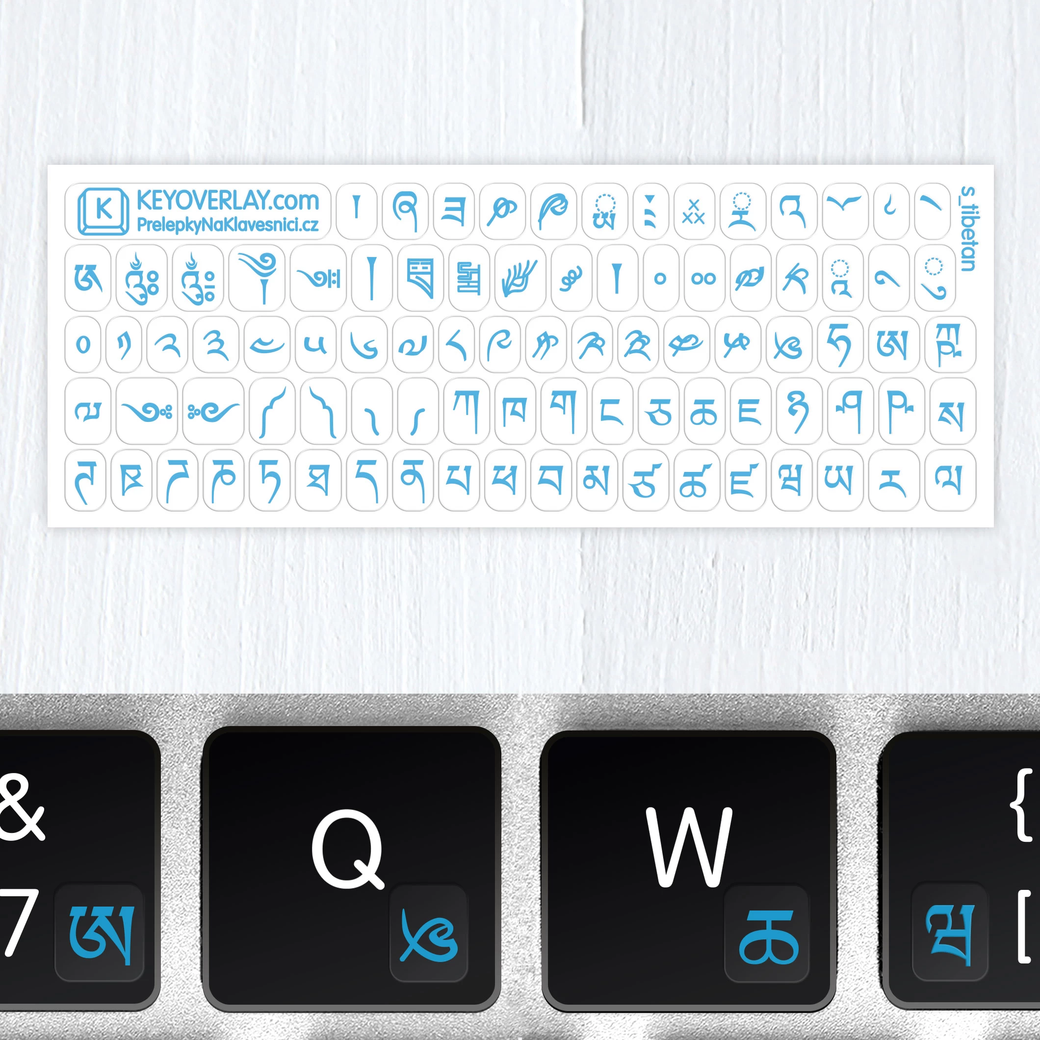 Tibetan Alphabet – Small Transparent Keyboard Stickers