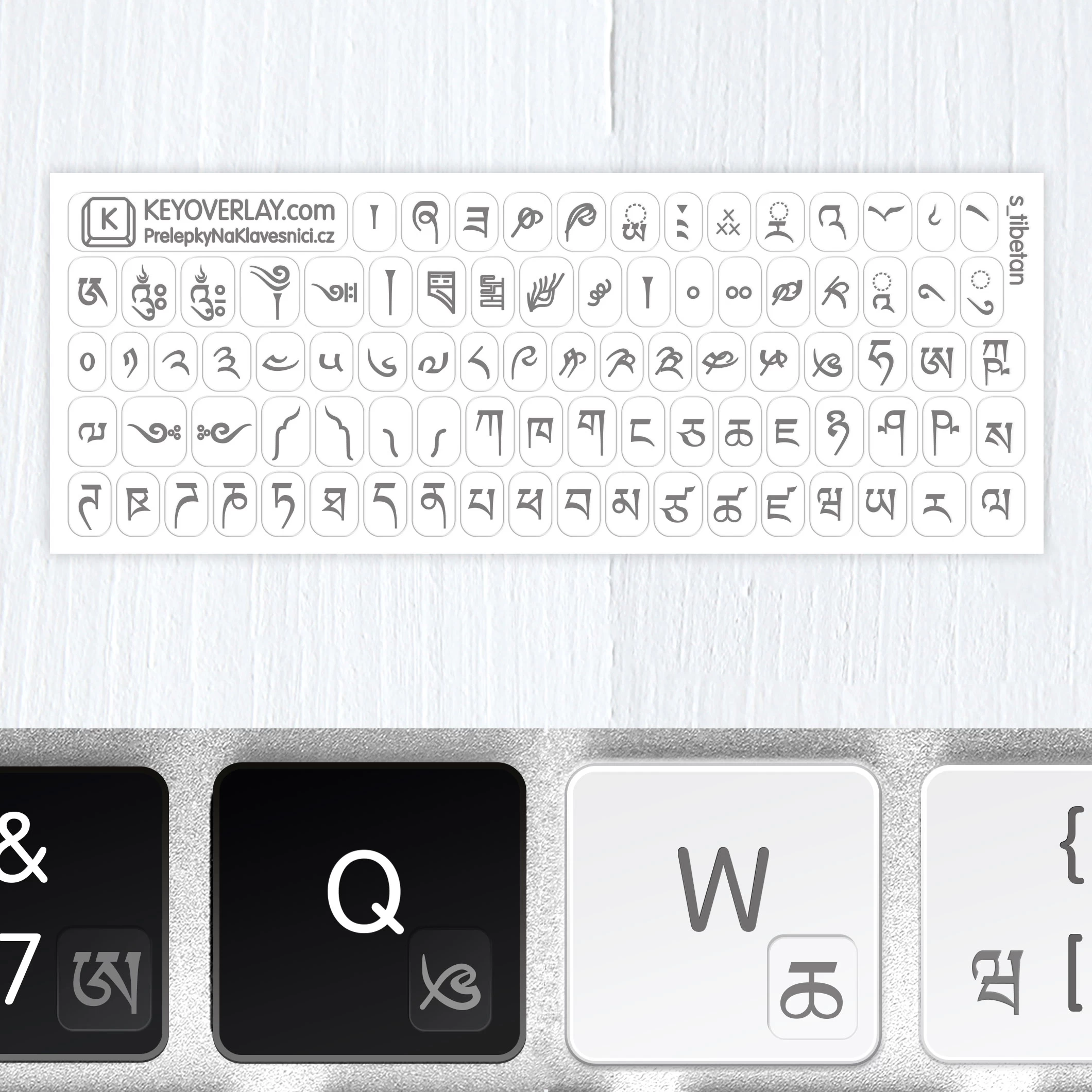 Tibetan Alphabet – Small Transparent Keyboard Stickers