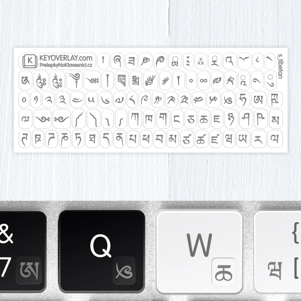 Tibetan Alphabet – Small Transparent Keyboard Stickers