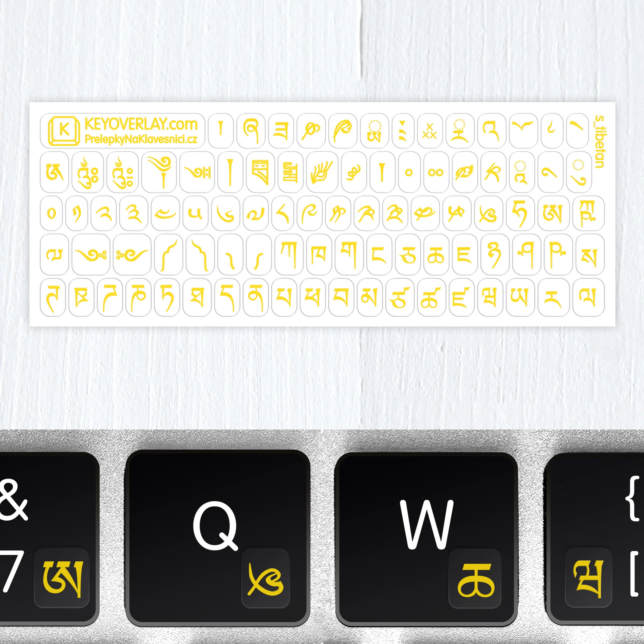 Tibetan Alphabet – Small Transparent Keyboard Stickers