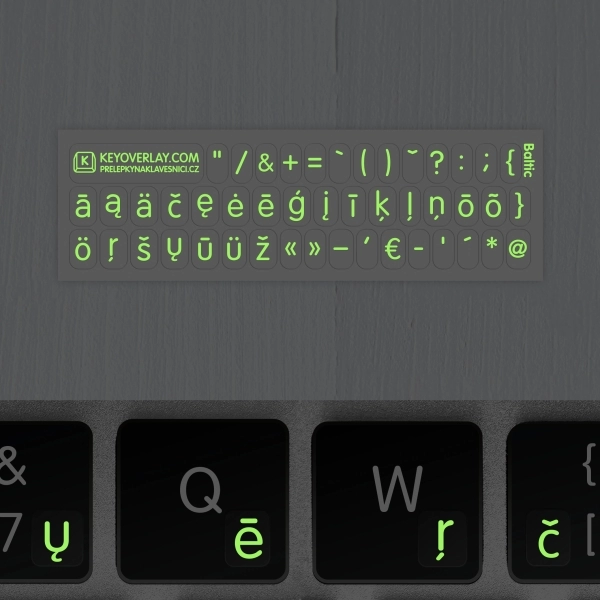 Estonian Glowing Transparent Stickers for Dark Keyboard 