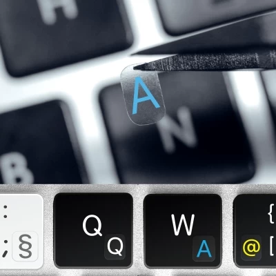 English Alphabet and Punctuation Symbols – Small Keyboard Transparent Stickers