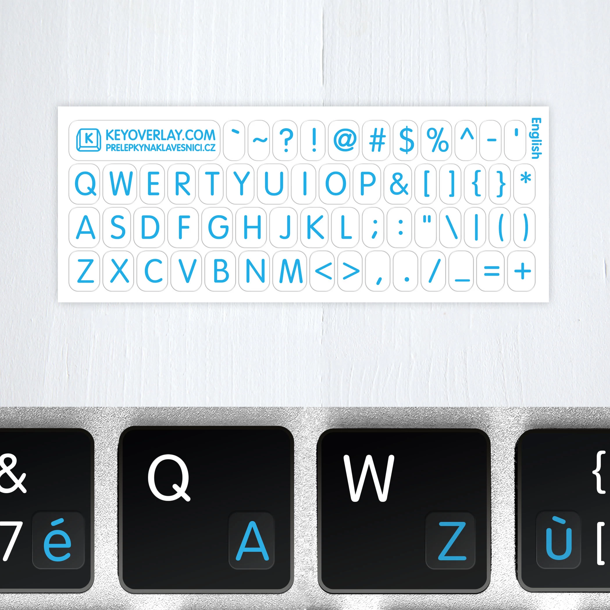 English Alphabet and Punctuation Symbols – Small Keyboard Transparent Stickers
