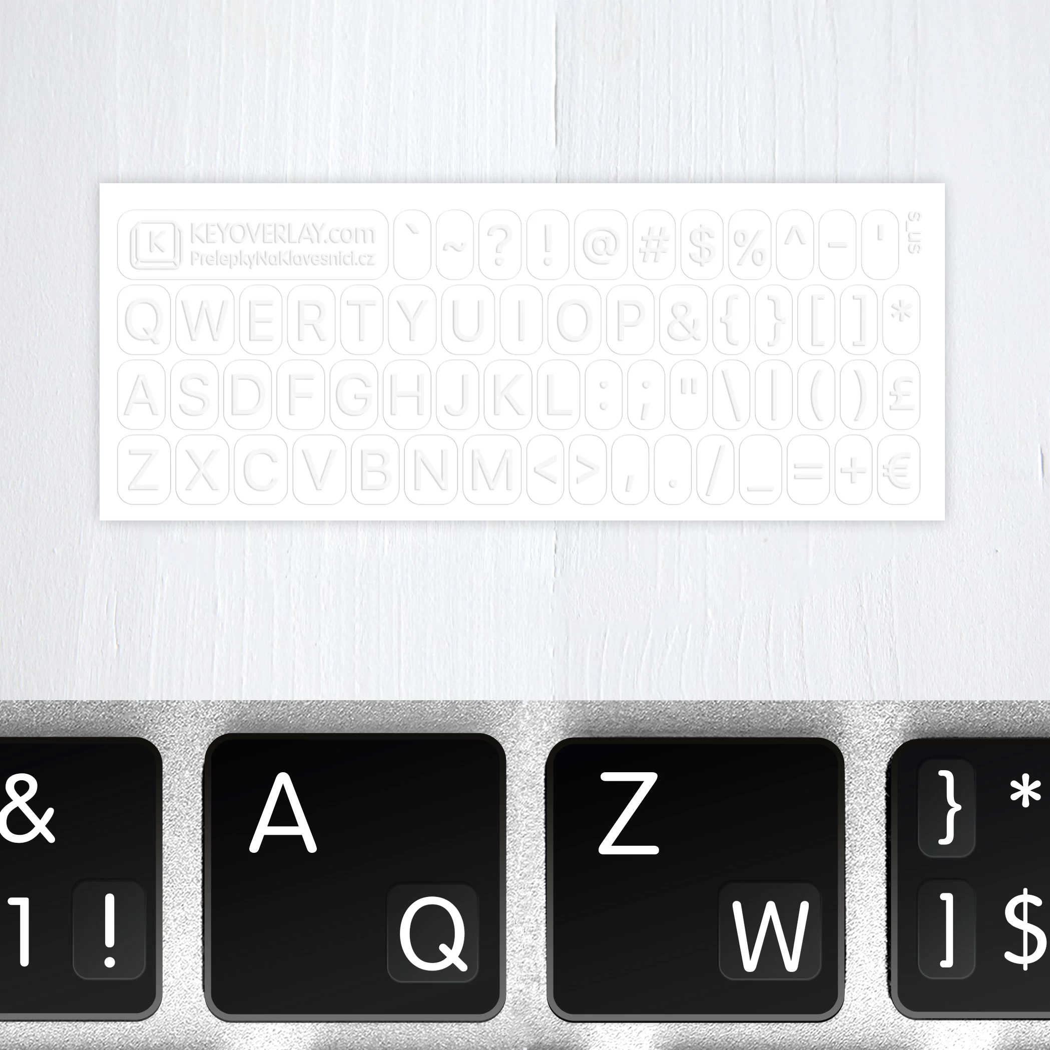 English Alphabet and Punctuation Symbols – Small Keyboard Transparent Stickers