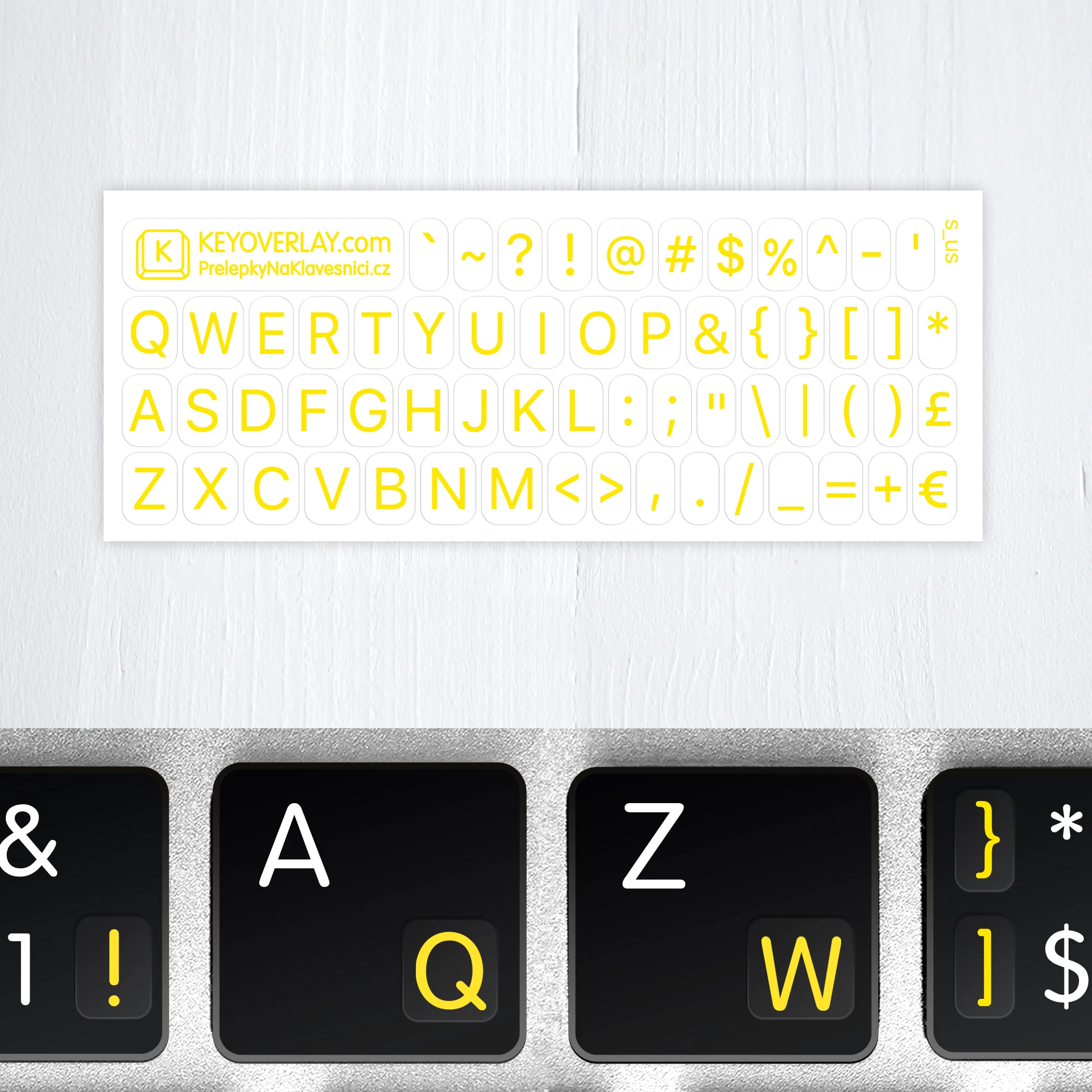 English Alphabet and Punctuation Symbols – Small Keyboard Transparent Stickers