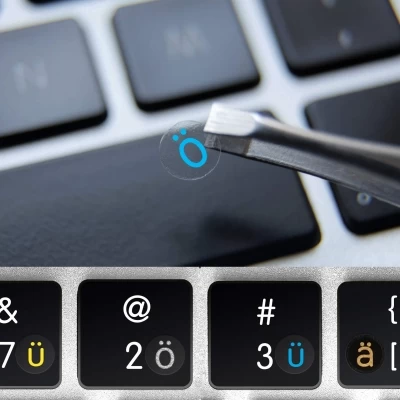 German round shape keyboard stickers – transparent