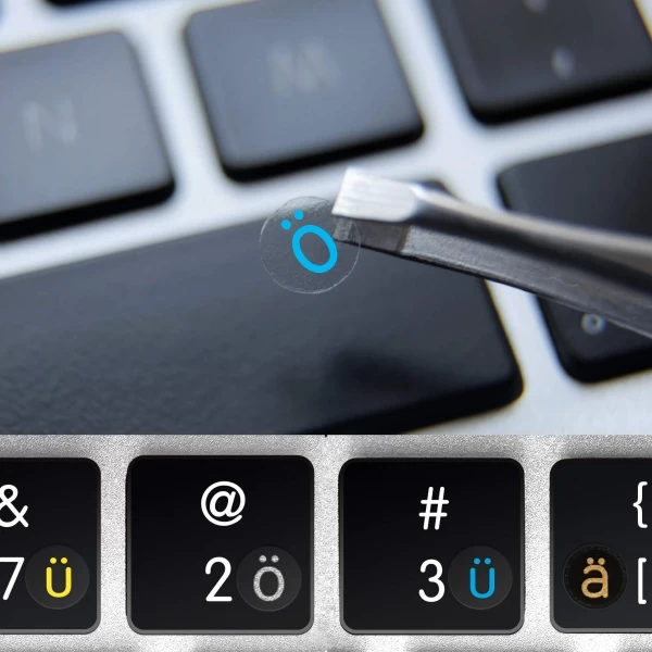 German round shape keyboard stickers – transparent