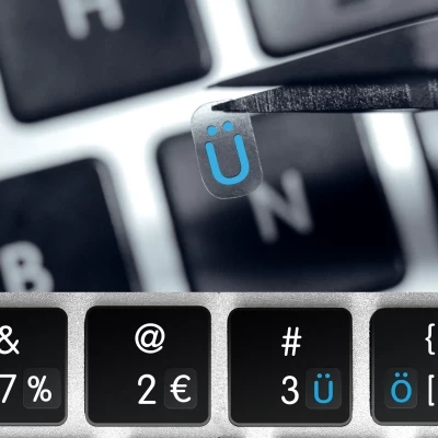 Icelandic Alphabet and Punctuation Symbols – Small Transparent Keyboard Stickers