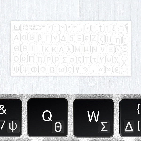 Greek Mini Keyboard Stickers – Transparent Overlays (Modern & Ancient Greek)