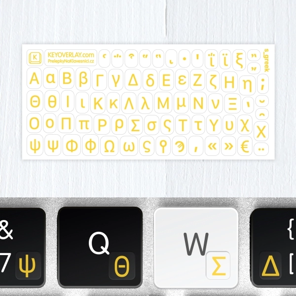Greek Mini Keyboard Stickers – Transparent Overlays (Modern & Ancient Greek)