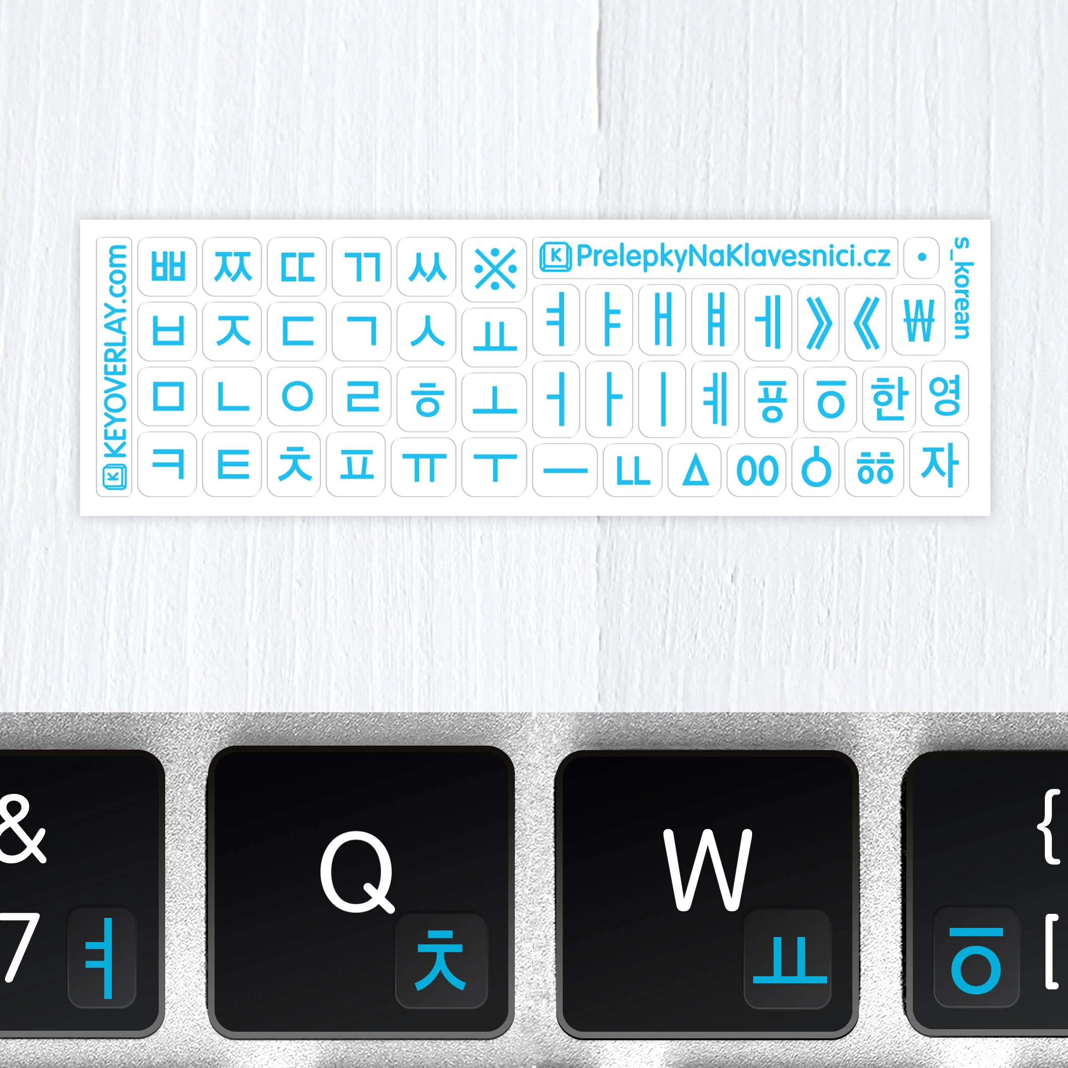 Korean Mini Transparent Keyboard Stickers – Hangul Supplement for Backlit Keyboards