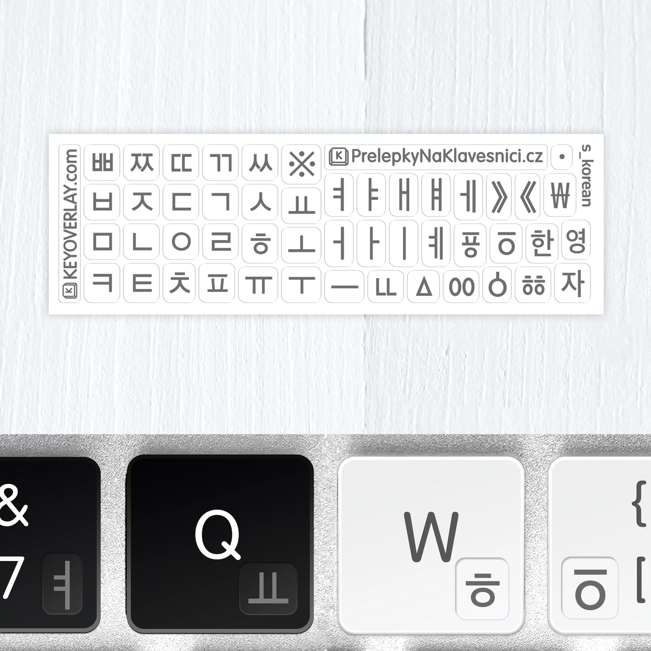 Korean Mini Transparent Keyboard Stickers – Hangul Supplement for Backlit Keyboards