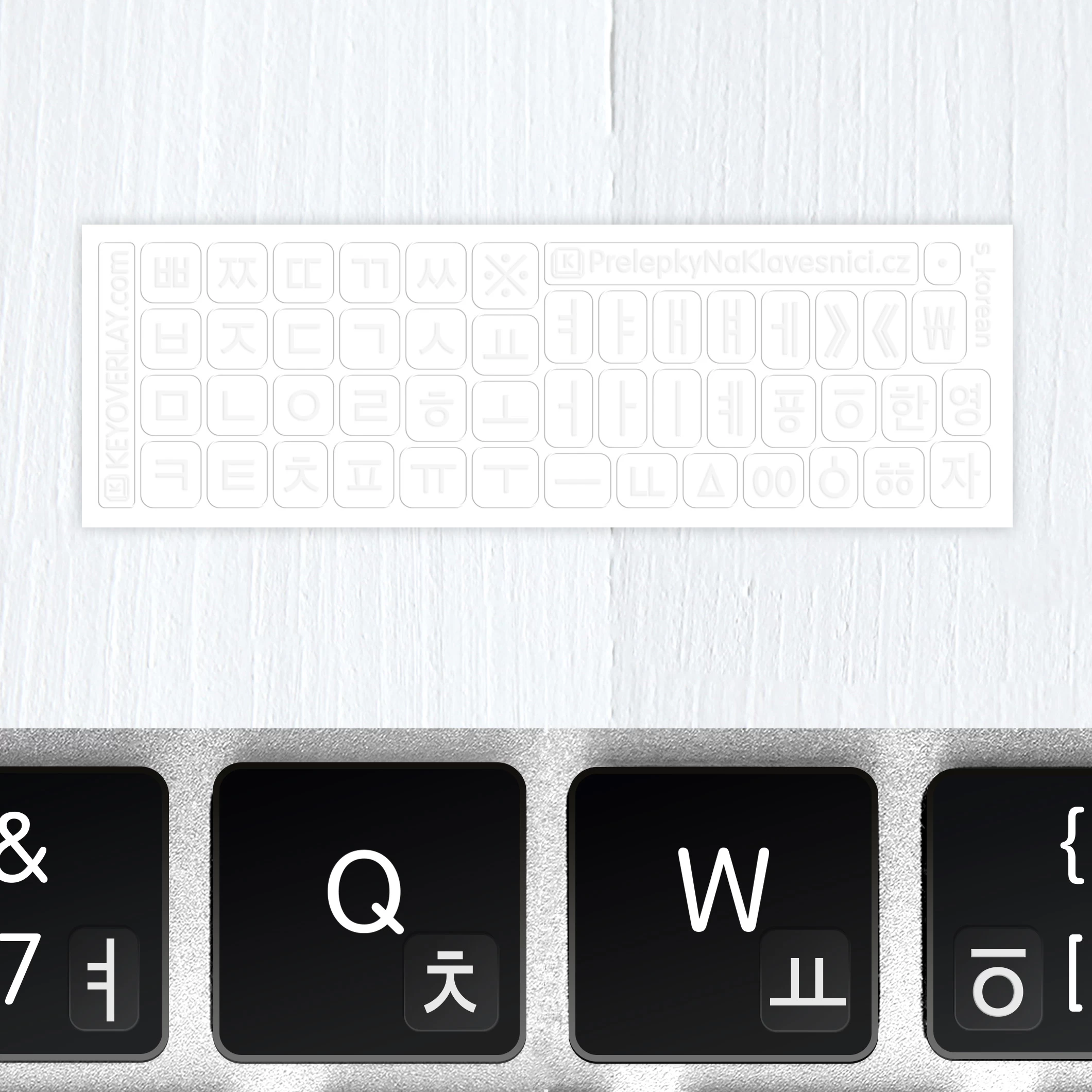 Korean Mini Transparent Keyboard Stickers – Hangul Supplement for Backlit Keyboards