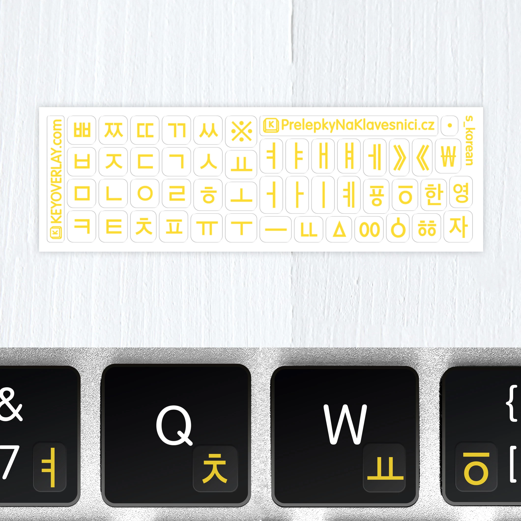 Korean Mini Transparent Keyboard Stickers – Hangul Supplement for Backlit Keyboards