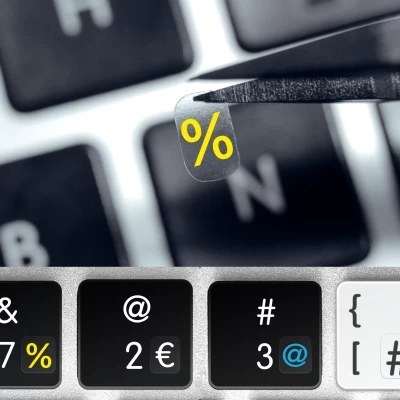 Punctuation, Mathematical Characters and Numbers – Transparent Keyboard Sticker