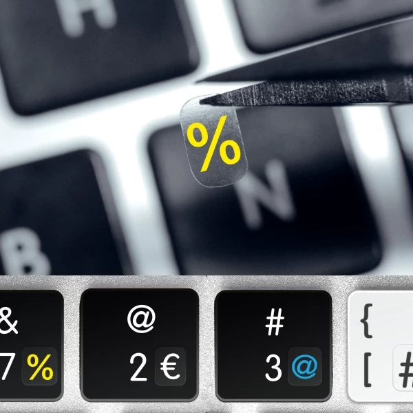 Punctuation, Mathematical Characters and Numbers – Transparent Keyboard Sticker