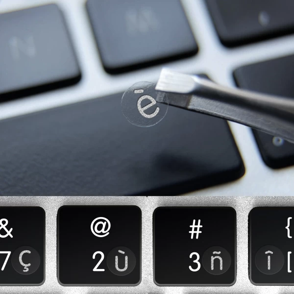 Italian transparent mini keyboard stickers