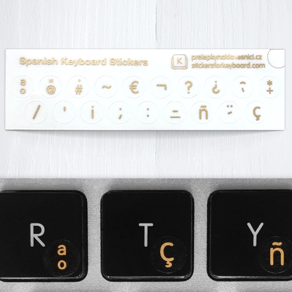 Spanish transparent mini keyboard stickers