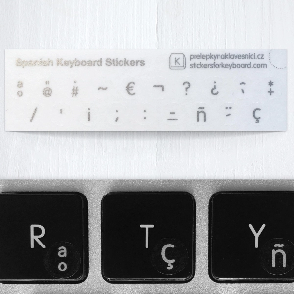 Spanish transparent mini keyboard stickers