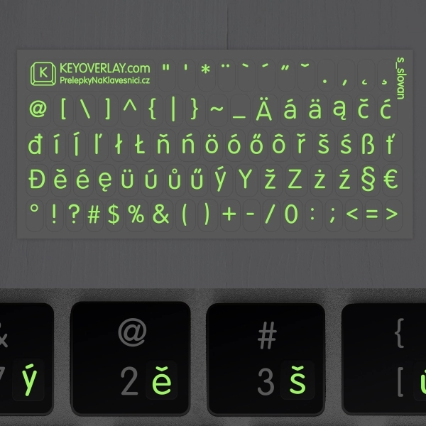 Glowing letters with fluorescent effect – all West Slavic languages in one