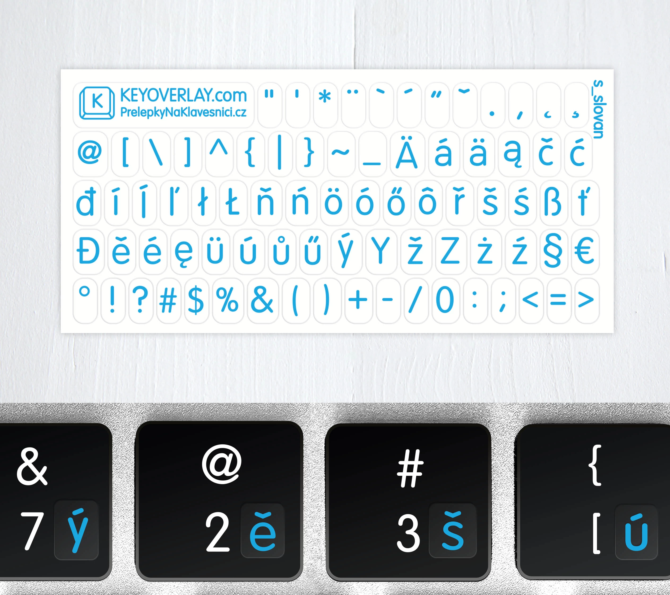 Universal keyboard stickers – All West Slavic languages (including Punctuation Symbols)