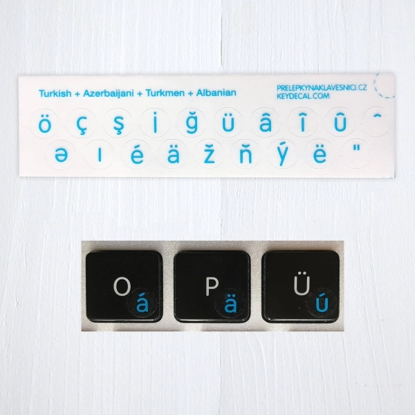 Albanian keyboard sticker – transparent