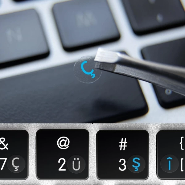 Turkish transparent keyboard sticker – universal