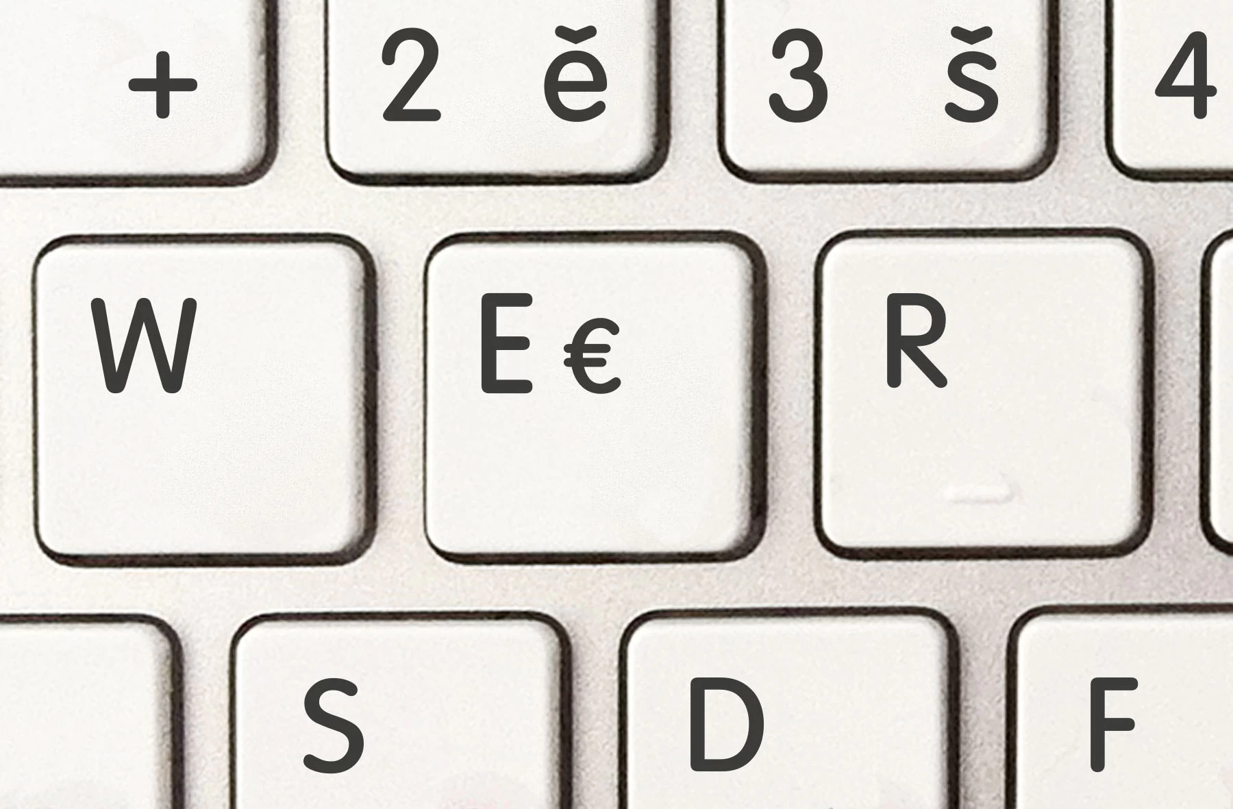 Czech & English non transparent stickers for white keyboard