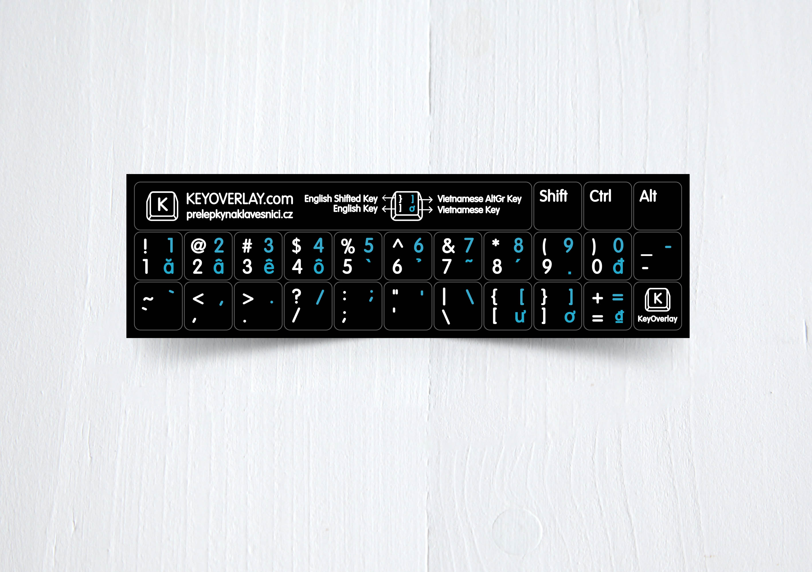 Vietnamese & English non transparent keyboard stickers (abridged version)