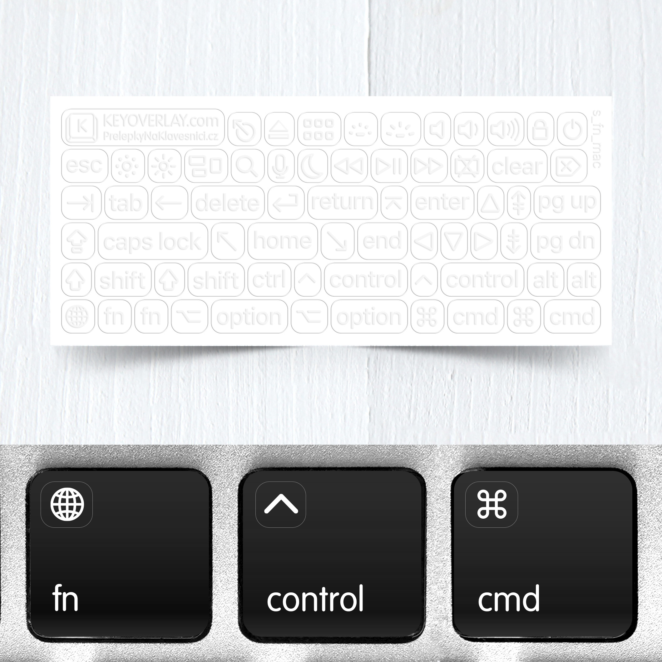 Apple Mac OS Transparent Keyboard Stickers for Function Keys